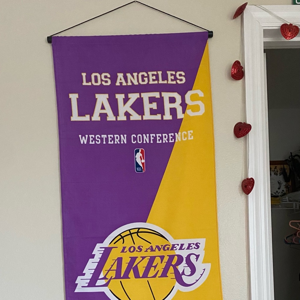 NBA Los Angeles LA Lakers Western Conference Banner Flag Pennant Sz 18" x 45.5”